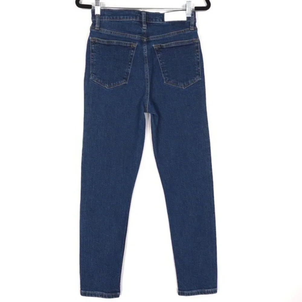 RE/DONE Women's Jeans 90s HIGH RISE ANKLE CROP Size 27 Button Fly 190-3WHRAC DRW